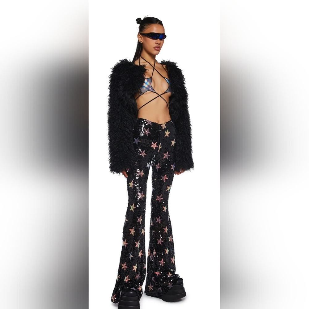 NWT Celestrial Groove Sequin Flare Pants(small)
